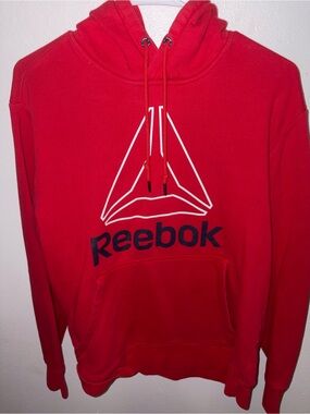 Reebok Red Crewneck Hoodie with Navy Logo